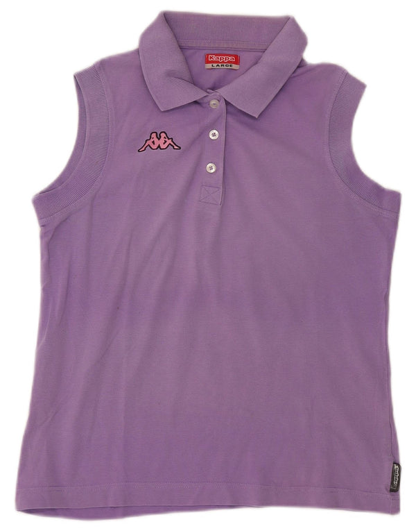 Kappa Polo sin mangas para mujer UK 44 Large Púrpura