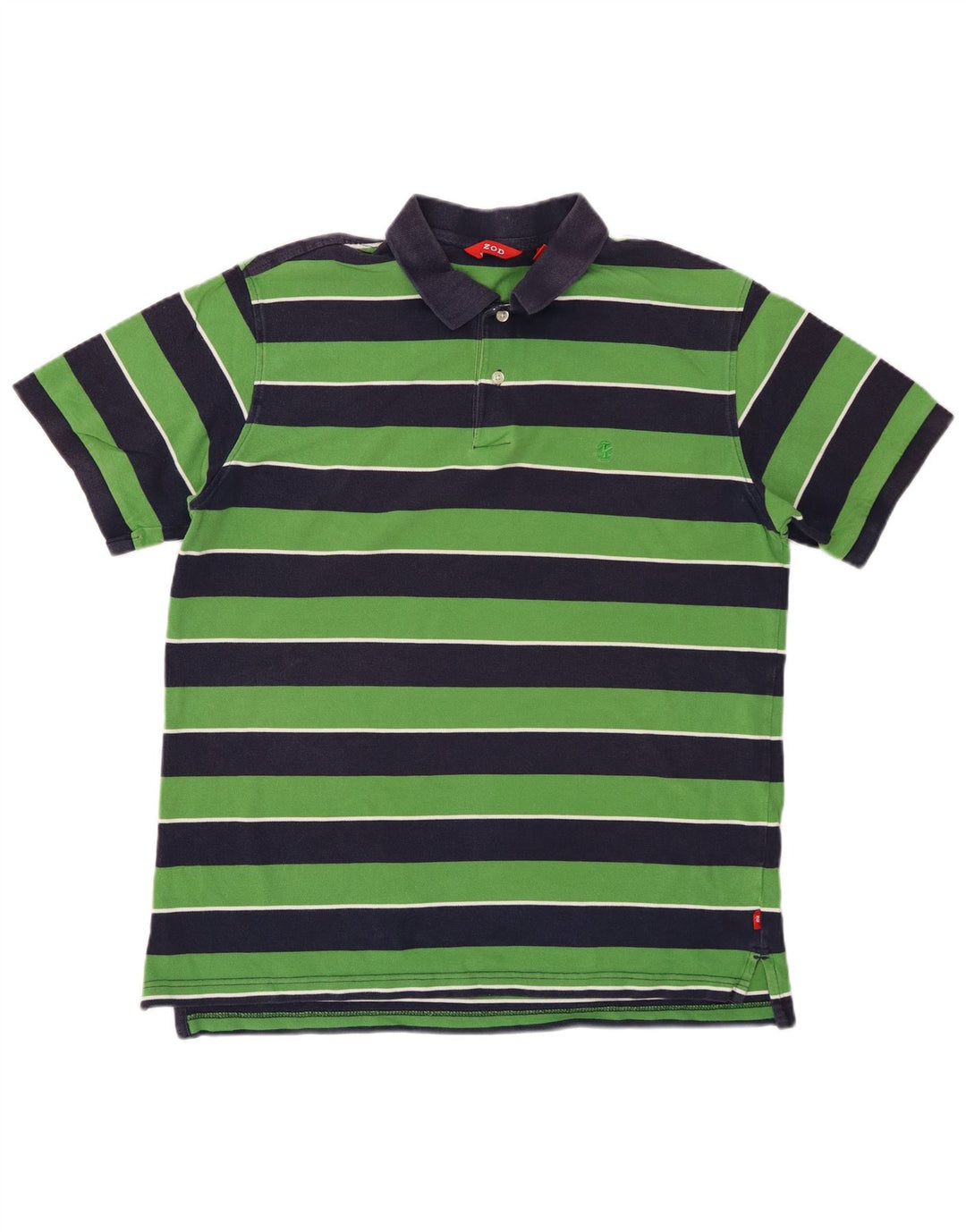 IZOD Polo para hombre de algodón a rayas verdes grandes