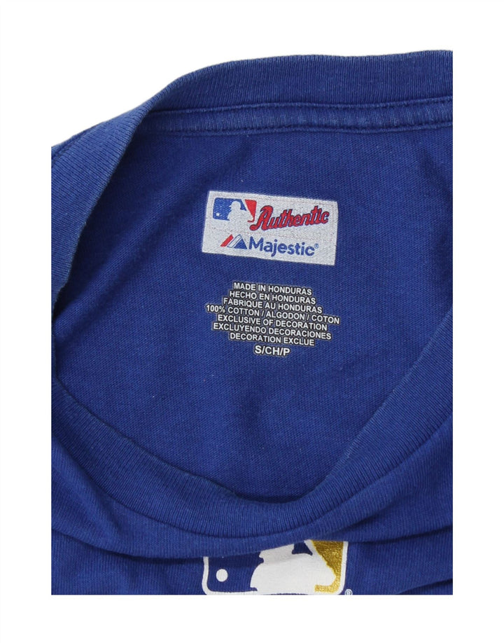 Camiseta estampada auténtica para hombre Top pequeño de algodón azul
