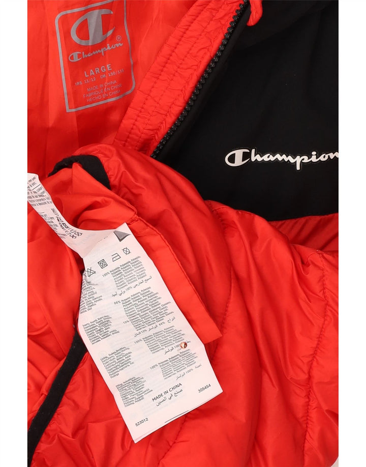 CHAMPION Chaqueta acolchada con capucha para niños 11-12 años Grande Color rojo