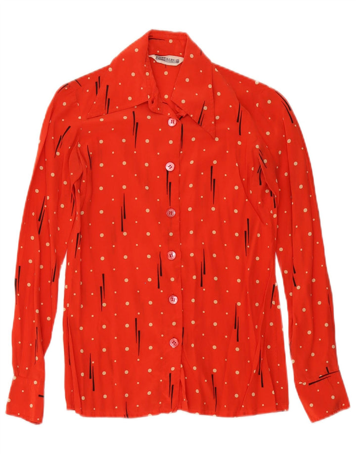 Pancaldi & B Blusa para mujer US 00 2XS Rojo manchado
