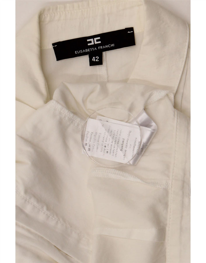 ELISABETTA FRANCHI Blusa sin mangas para mujer IT 42 Medium White