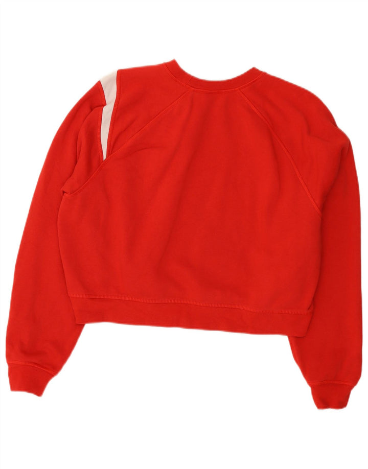 NIKE Mujer Oversize Crop Graphic Sudadera Jumper UK 40 Grande Rojo
