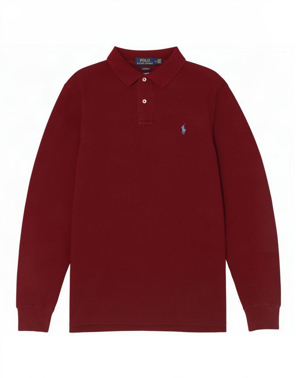 Polo Ralph Lauren Camisa de corte clásico de manga larga para hombre Burdeos medio