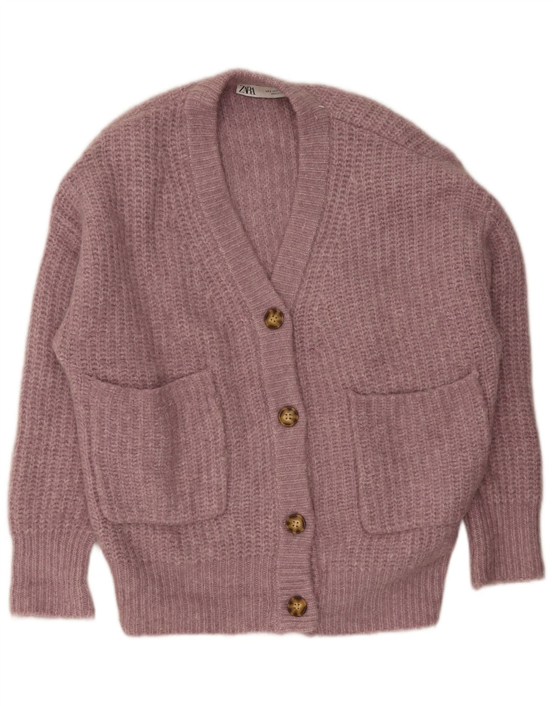 Zara Mujer Suéter Cárdigan Extragrande UK 10 Small Rosa