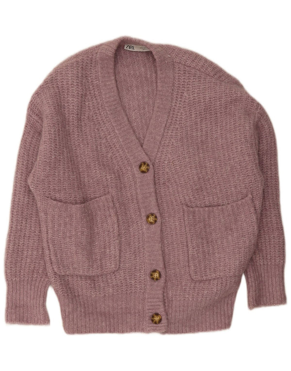 Zara Womens Oversized Cardigan Sweater UK 10 Small Pink