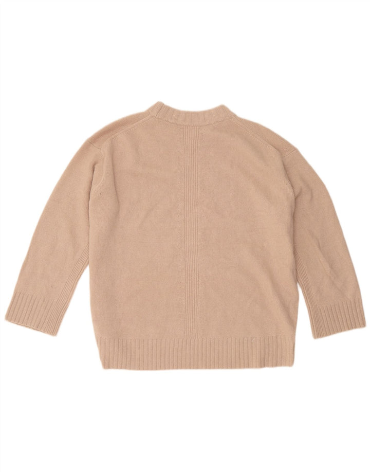 Reiss Suéter extragrande con cuello redondo para mujer UK 10 Small Beige Wool