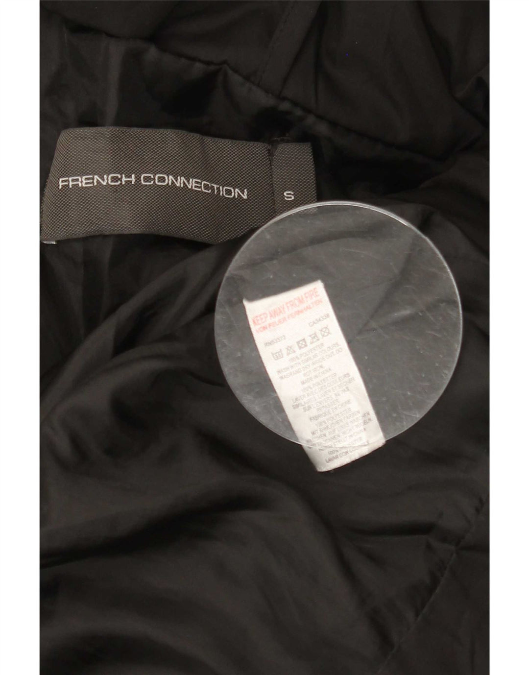 Abrigo acolchado extragrande con capucha para mujer de French Connection UK 40 Pequeño Negro