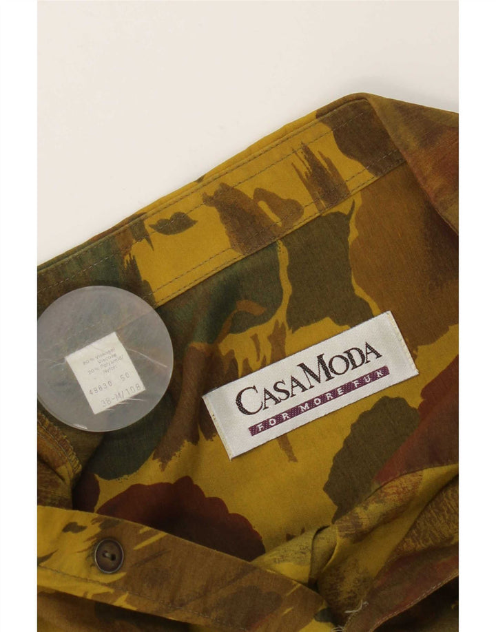 Camisa Casa Moda Hombre Talla 38 Viscosa Floral Verde Medio