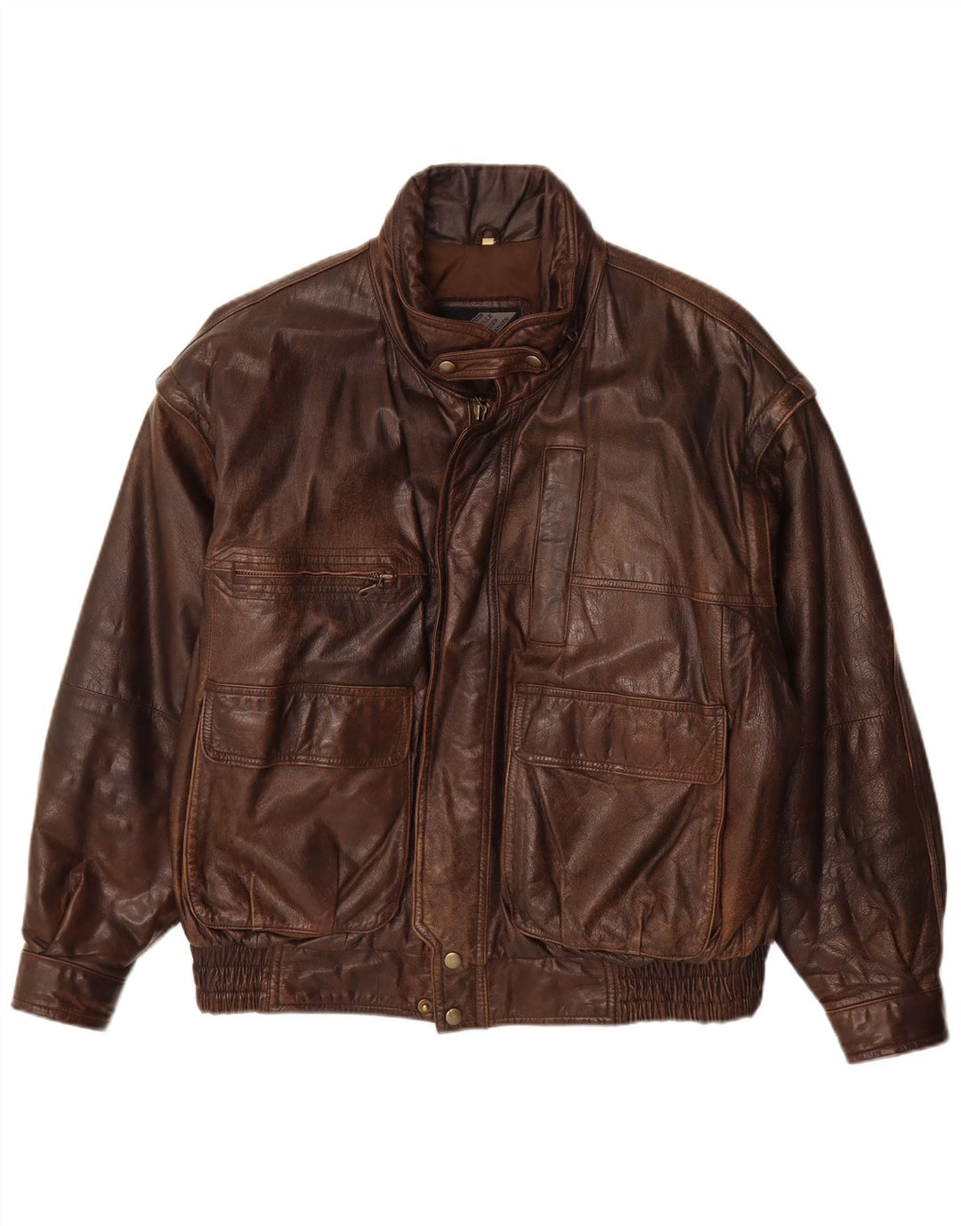 M. Flues Chaqueta de cuero holgada para hombre UK 38 Cuero marrón medio