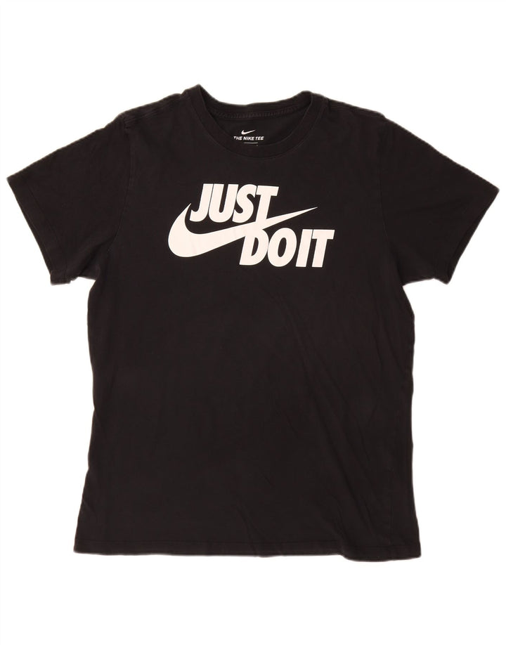 Nike - Camiseta gráfica para hombre, talla grande, algodón negro