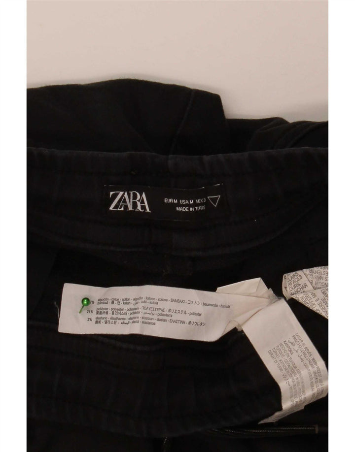 Zara Hombre Pantalones De Chándal Joggers Medium Negro Algodón