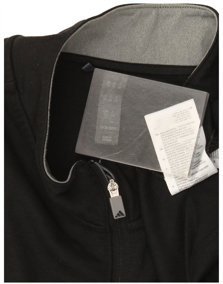 Adidas - Sudadera con cuello y cremallera para hombre, talla 2XL, poliéster negro