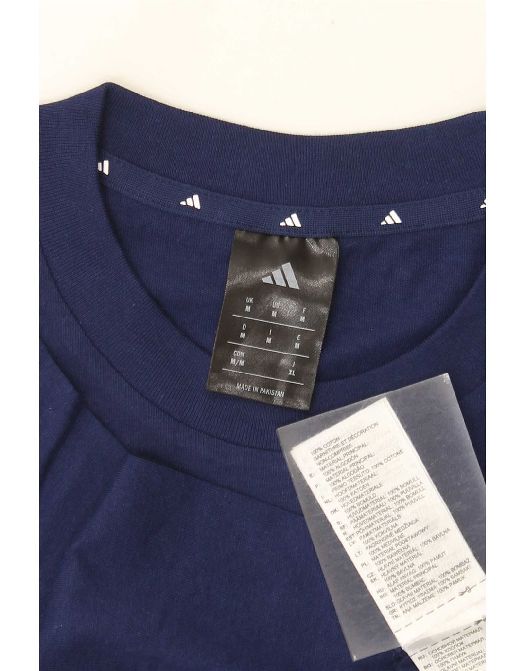 Adidas Hombre Camiseta Gráfica Top Medio Azul Marino Algodón