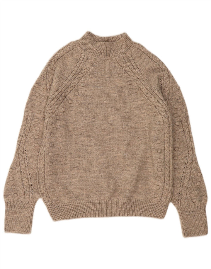 Marks & Spencer Suéter con Cuello Alto para Mujer UK 10 Small Beige