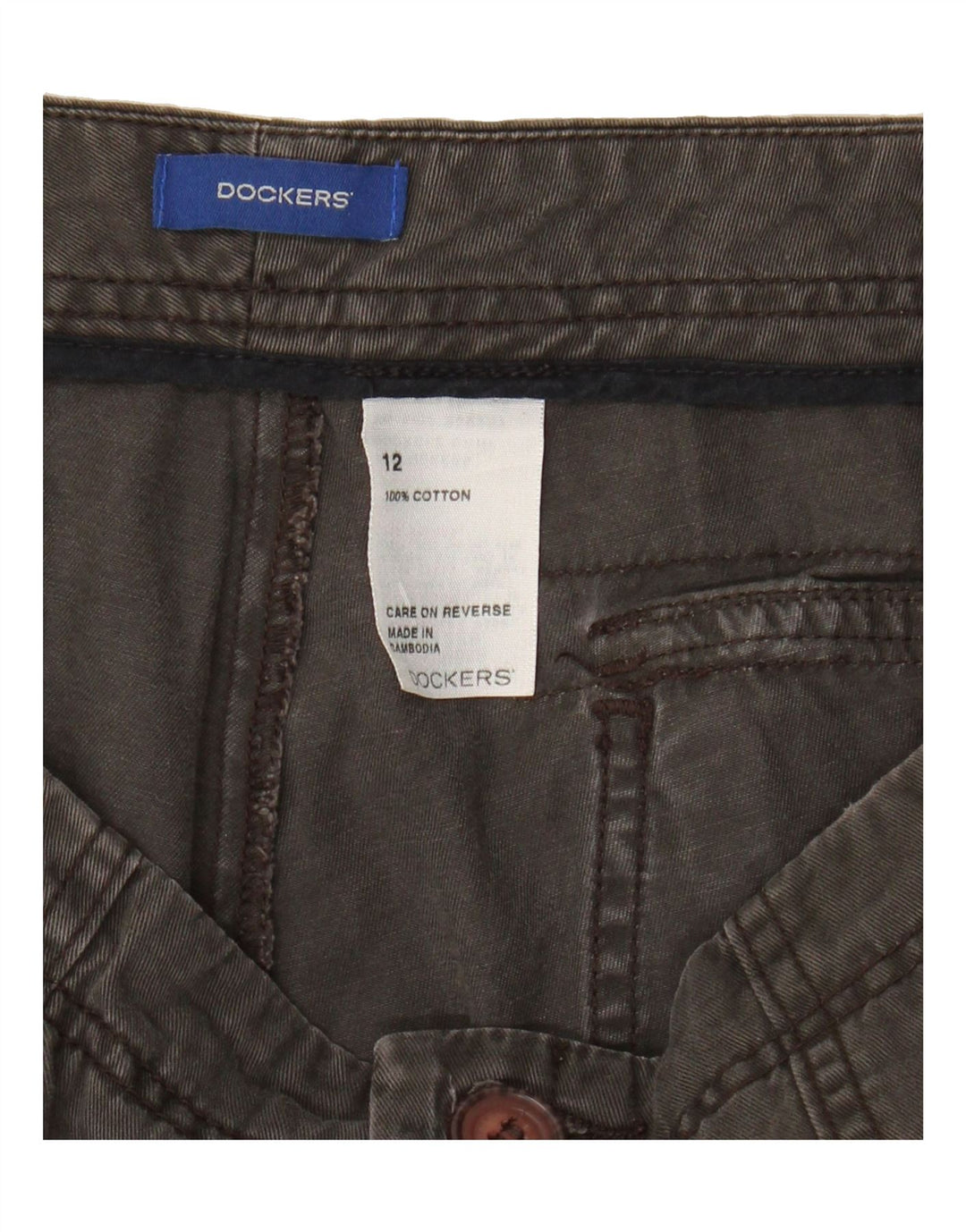 DOCKERS Womens Chino Shorts US 12 Large W32 Grey Cotton Vintage Dockers and Second-Hand Dockers from Messina Hembry 