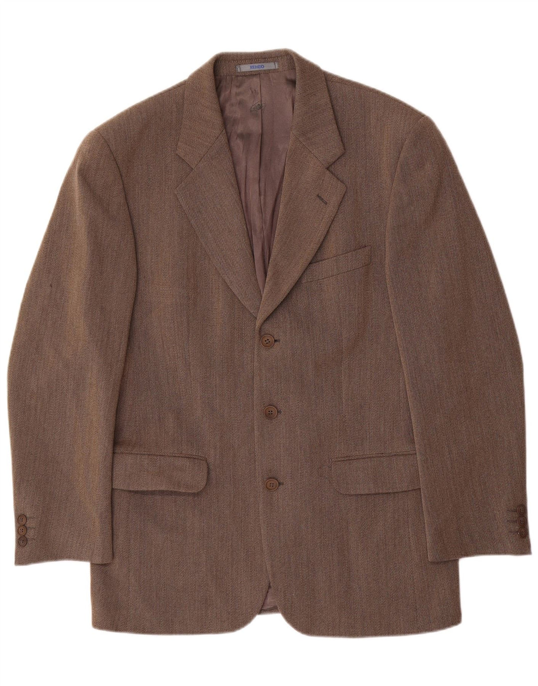 Kenzo Chaqueta tipo blazer de 3 botones para hombre IT 50 Large Lana marrón