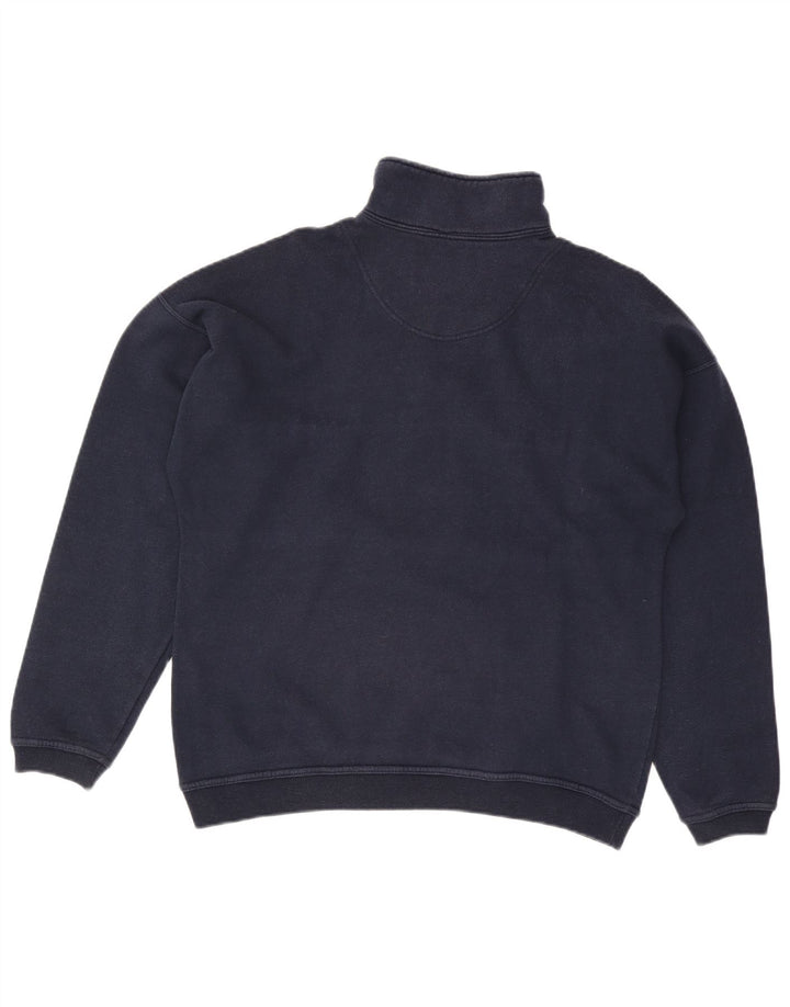 CHAMPION Sudadera con cuello y cremallera para hombre Jumper Medium Navy Blue Colourblock