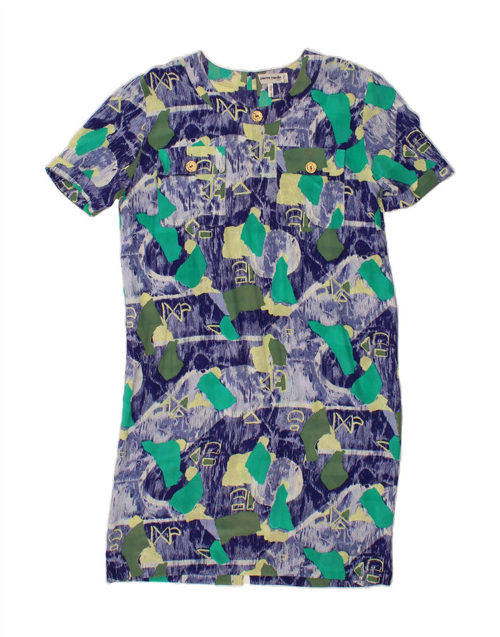 PIERRE CARDIN Womens Paris Abstract Pattern Shift Dress UK 16 Large Blue Vintage Pierre Cardin and Second-Hand Pierre Cardin from Messina Hembry 