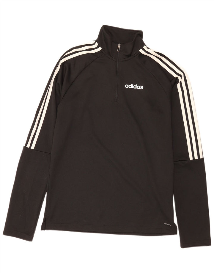 Adidas Mens Climalite Zip Neck Jersey Chándal Top Pequeño Poliéster Negro