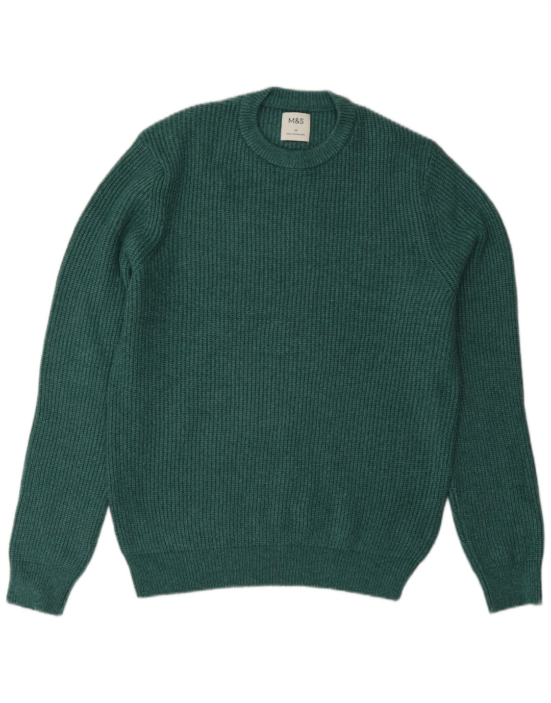 Marks & Spencer Jersey de cuello redondo para hombre Poliéster verde medio