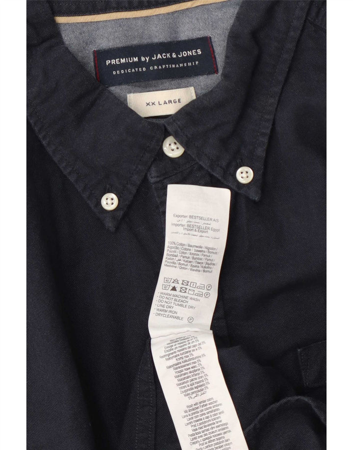 Camisa Jack & Jones Hombre 2XL Azul Marino Algodón