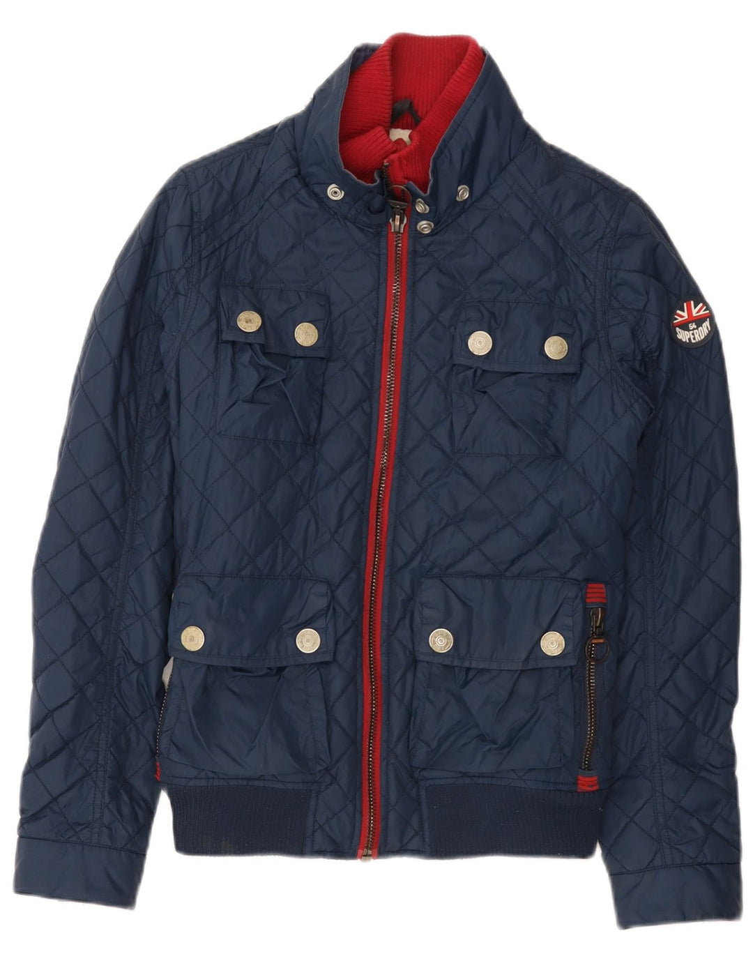 Superdry Chaqueta Acolchada Para Mujer UK 44 Medium Azul Marino Nylon