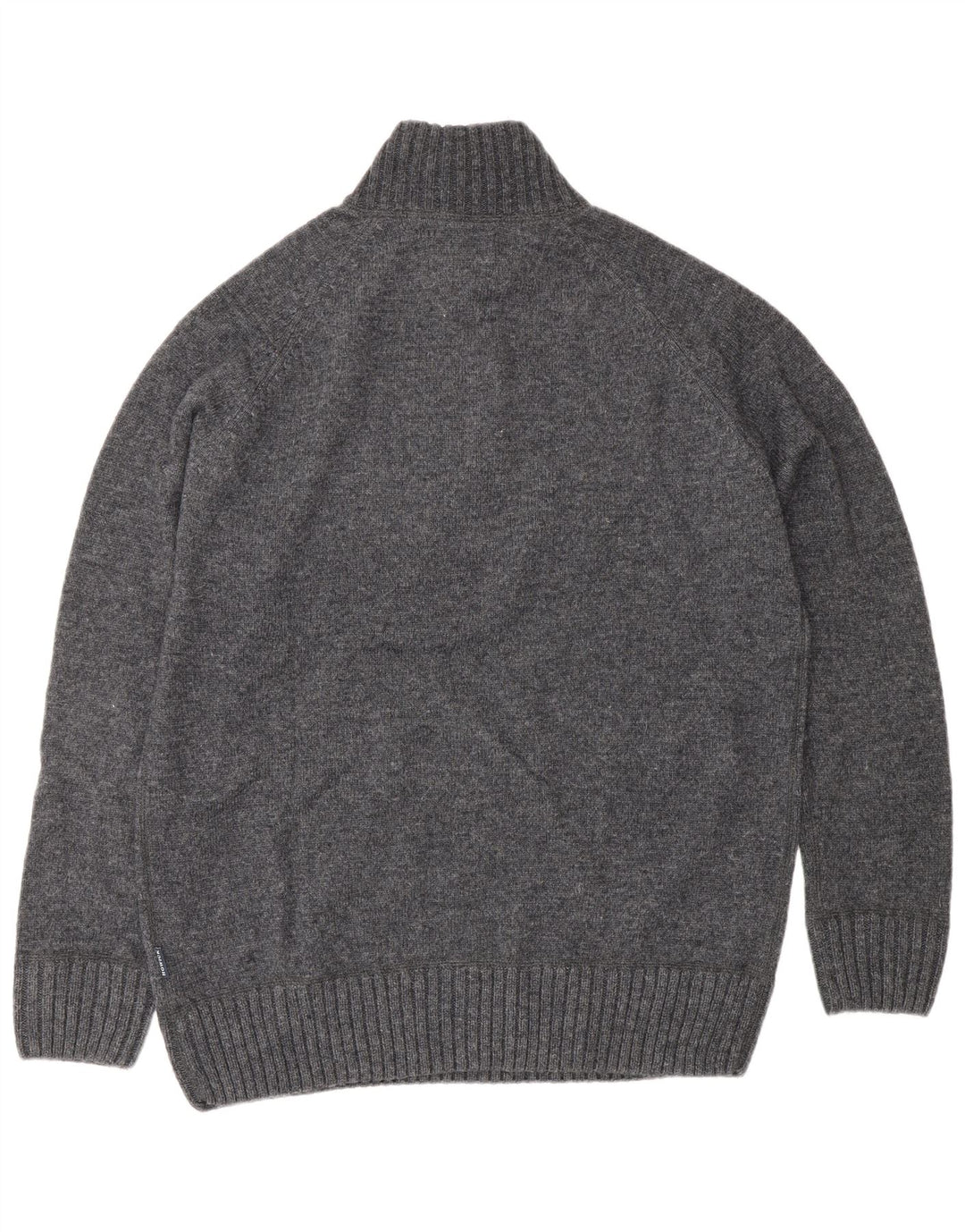 Howick Suéter tipo jersey con cuello y cremallera para hombre, lana gris grande