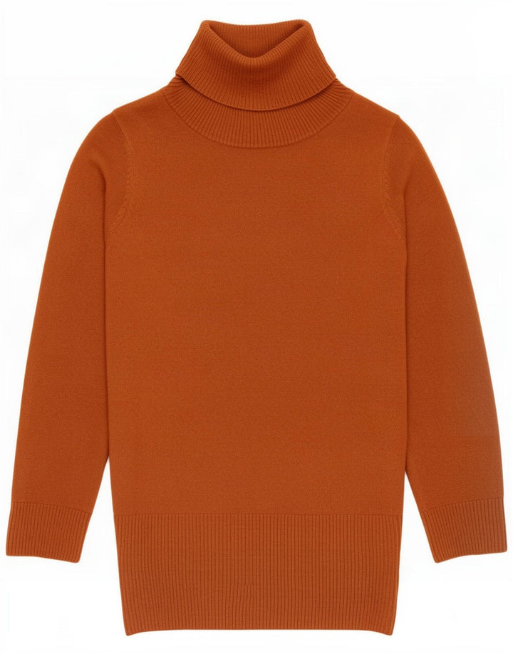 Marks & Spencer Suéter largo con cuello vuelto para mujer UK 42 Marrón medio