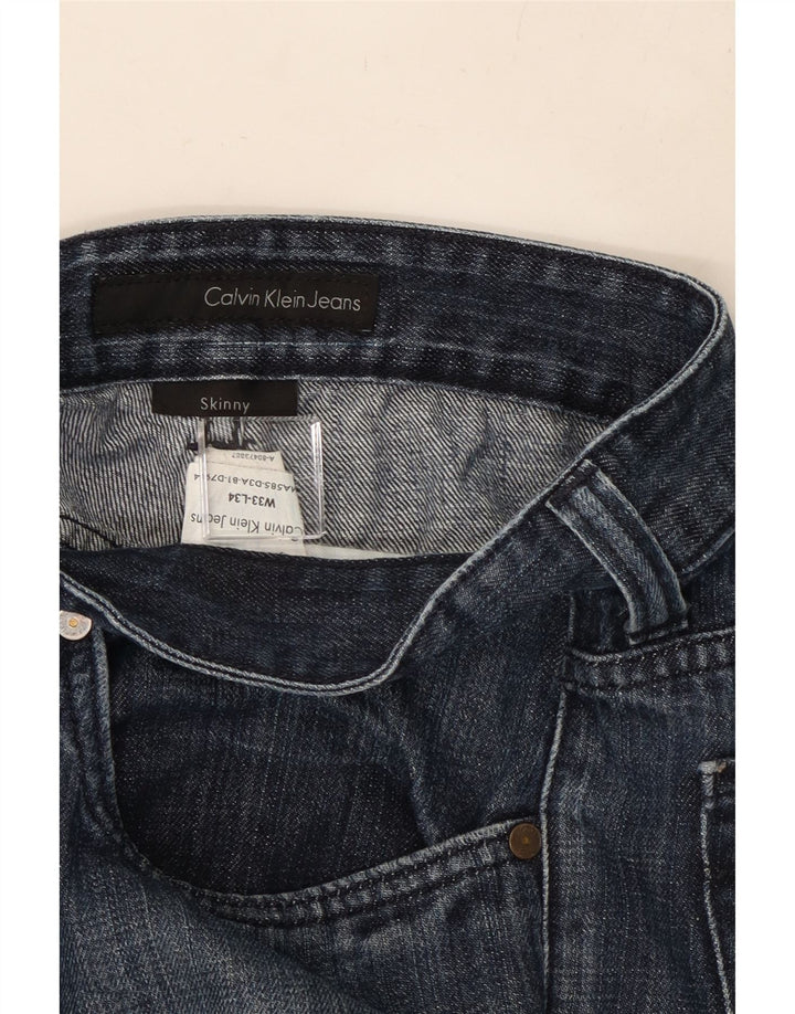 Vaqueros ajustados cortos para mujer CALVIN KLEIN W33 L26 Azul