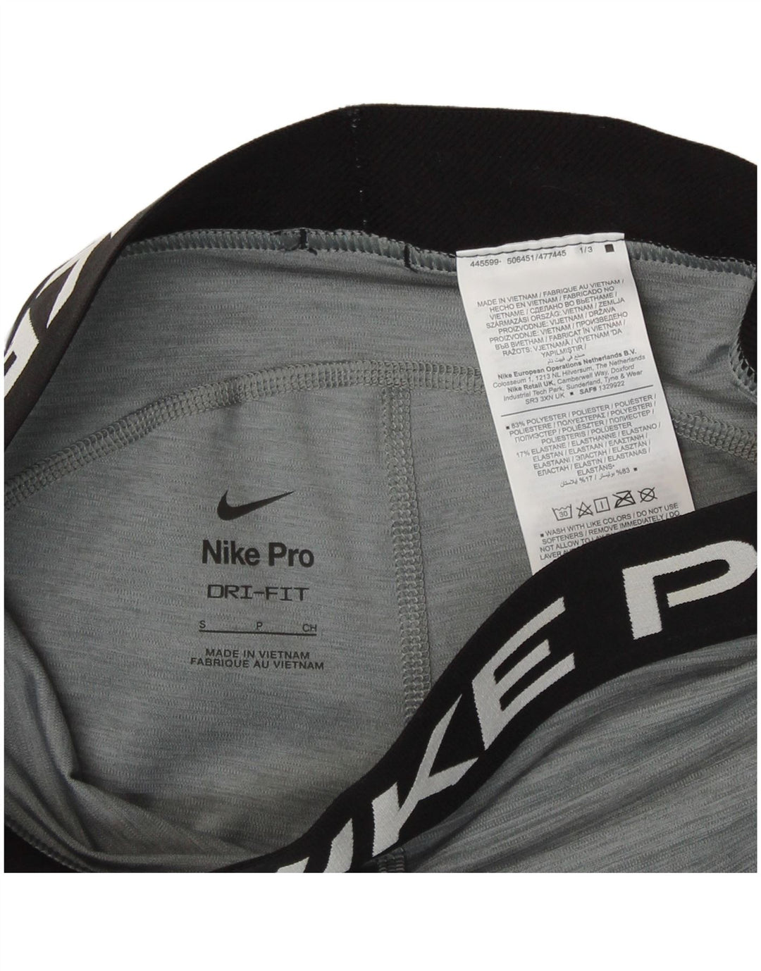 NIKE Pantalones cortos deportivos Dri Fit Graphic para mujer UK 10 Pequeño poliéster gris