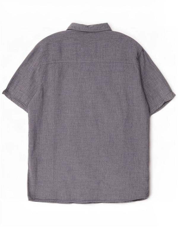 Camisa de corte clásico de manga corta para hombre de Fat Face de lino moteado en azul marino medio