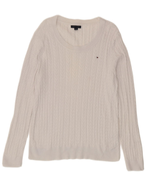 Tommy Hilfiger Jersey con Cuello Barco para Mujer UK 18 XL Algodón Blanco