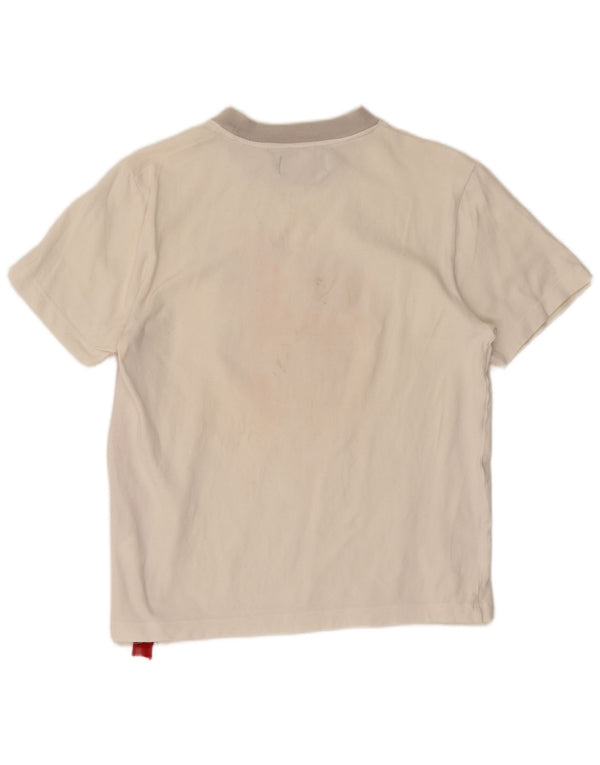 Wrangler Camiseta gráfica para mujer Top UK 40 Medium White Colourblock Cotton