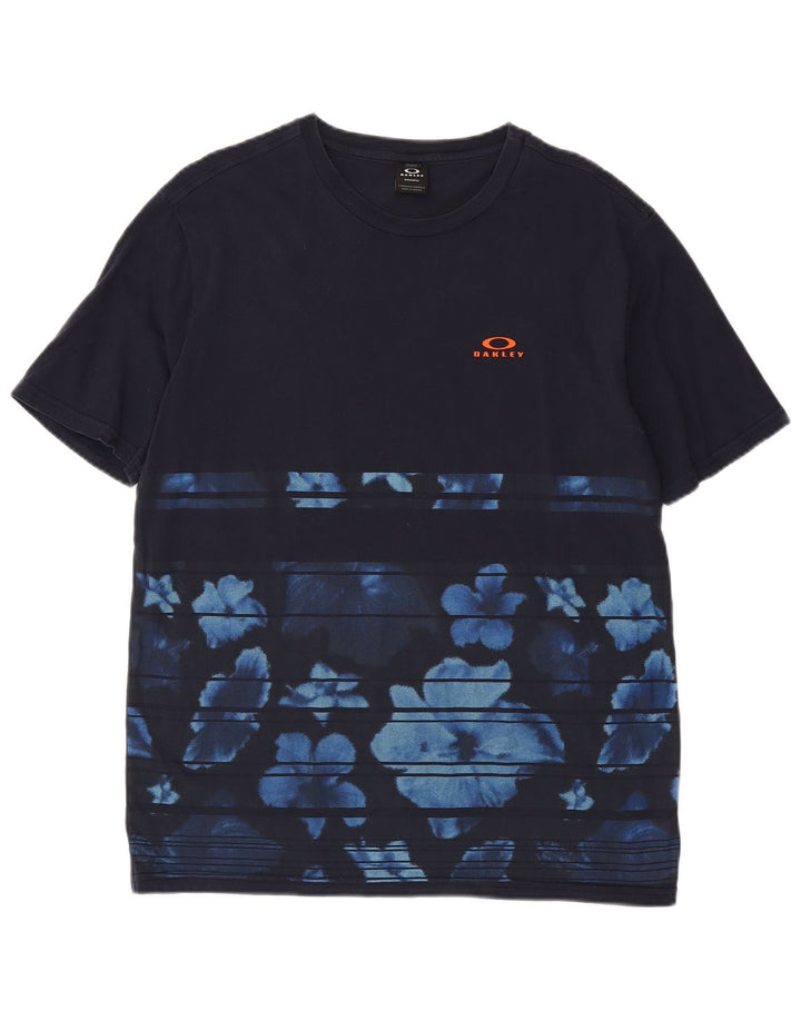 Oakley Camiseta de corte regular para hombre Top mediano azul marino floral