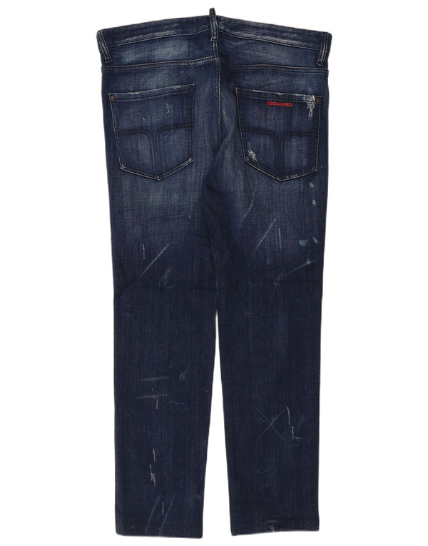 Dsquared2 Jeans ajustados desgastados para mujer IT 52 2XL W36 L29 Algodón azul