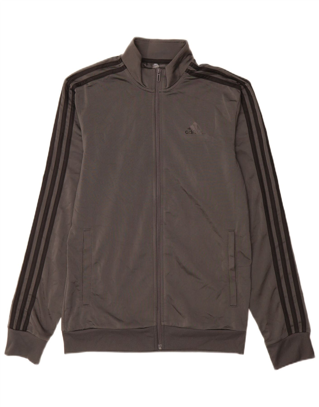Adidas Hombre Chándal Top Chaqueta Pequeña Gris Poliéster