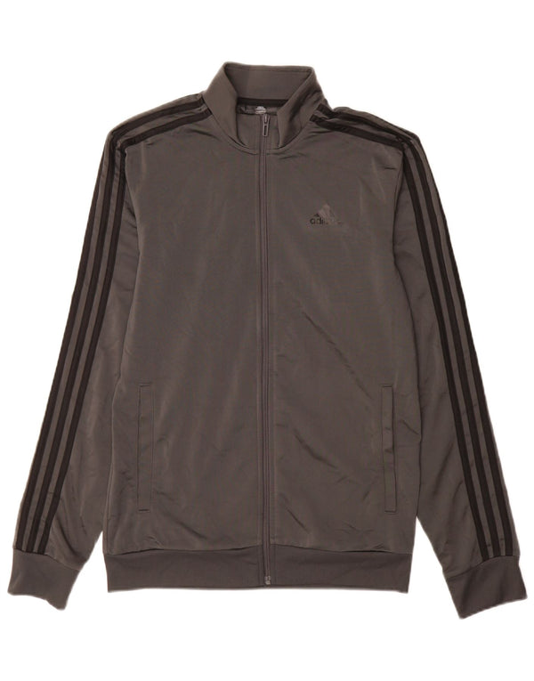 Adidas Hombre Chándal Top Chaqueta Pequeña Gris Poliéster