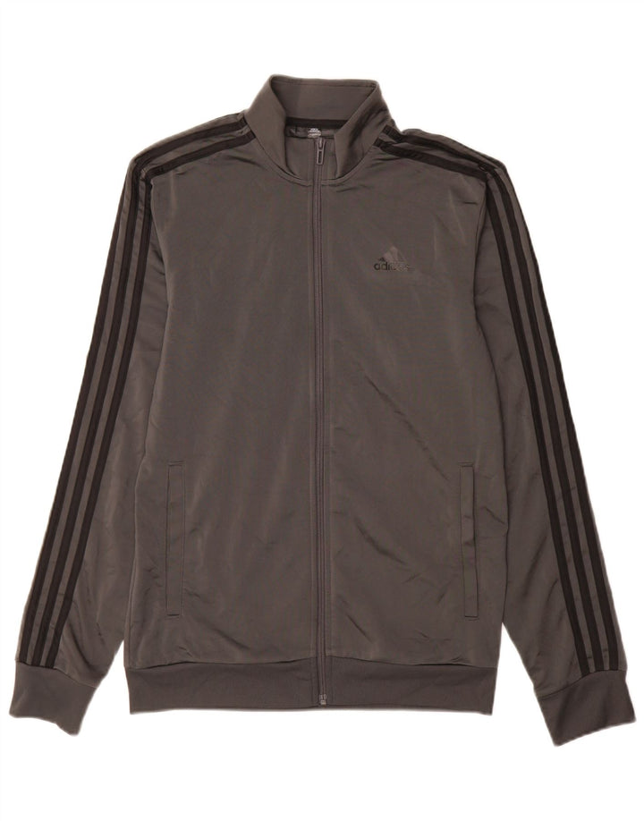 Adidas Hombre Chándal Top Chaqueta Pequeña Gris Poliéster
