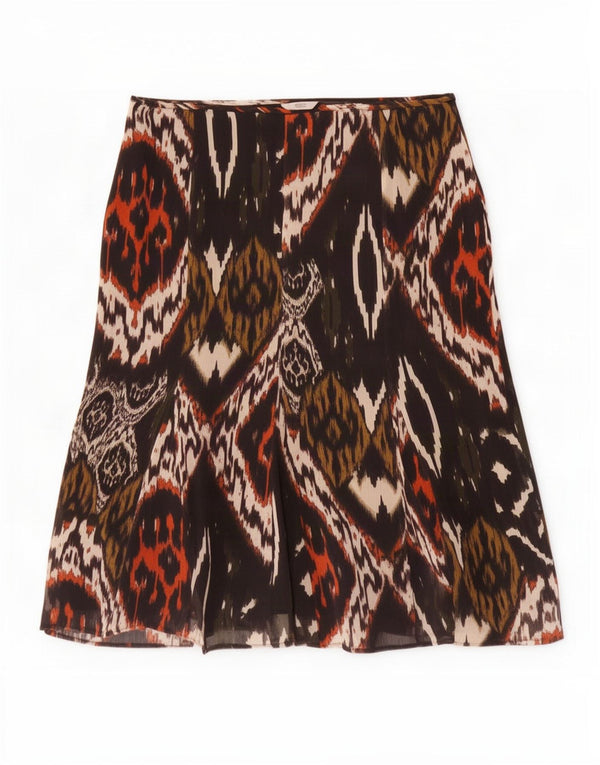 Marks & Spencer Falda midi para mujer UK 18 XL W38 Poliéster Ikat negro