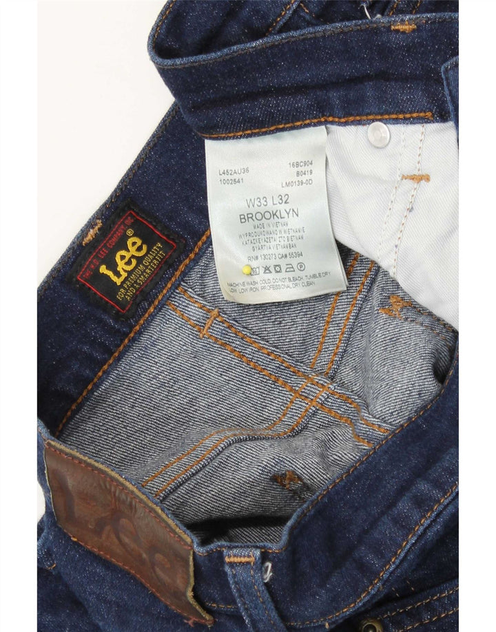Vaqueros Lee Brooklyn Rectos Mujer W33 L29 Algodón Azul Marino