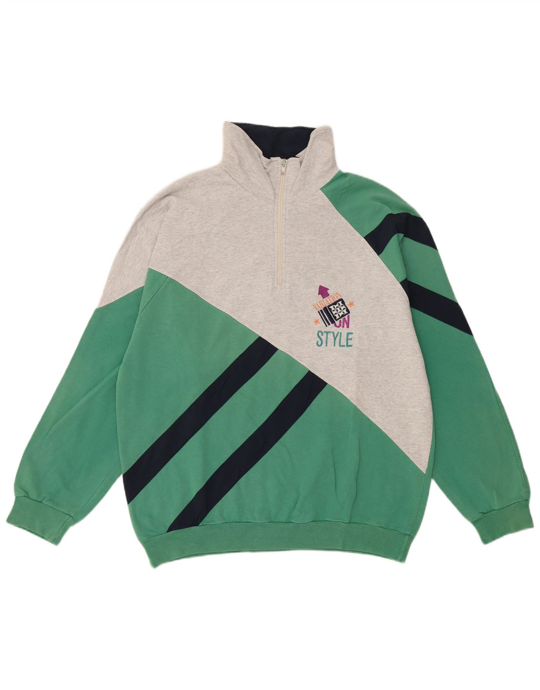 Campagnolo Sudadera Con Cremallera En El Cuello Jumper Medium Green Colourblock