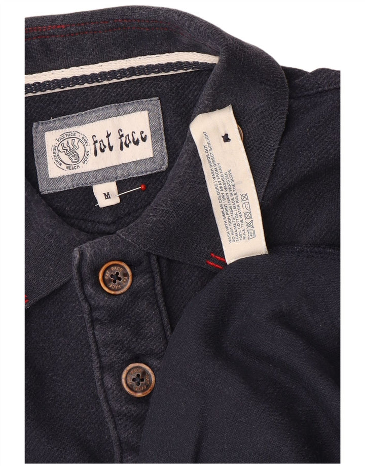 Polo de hombre Fat Face de manga larga de algodón azul marino medio