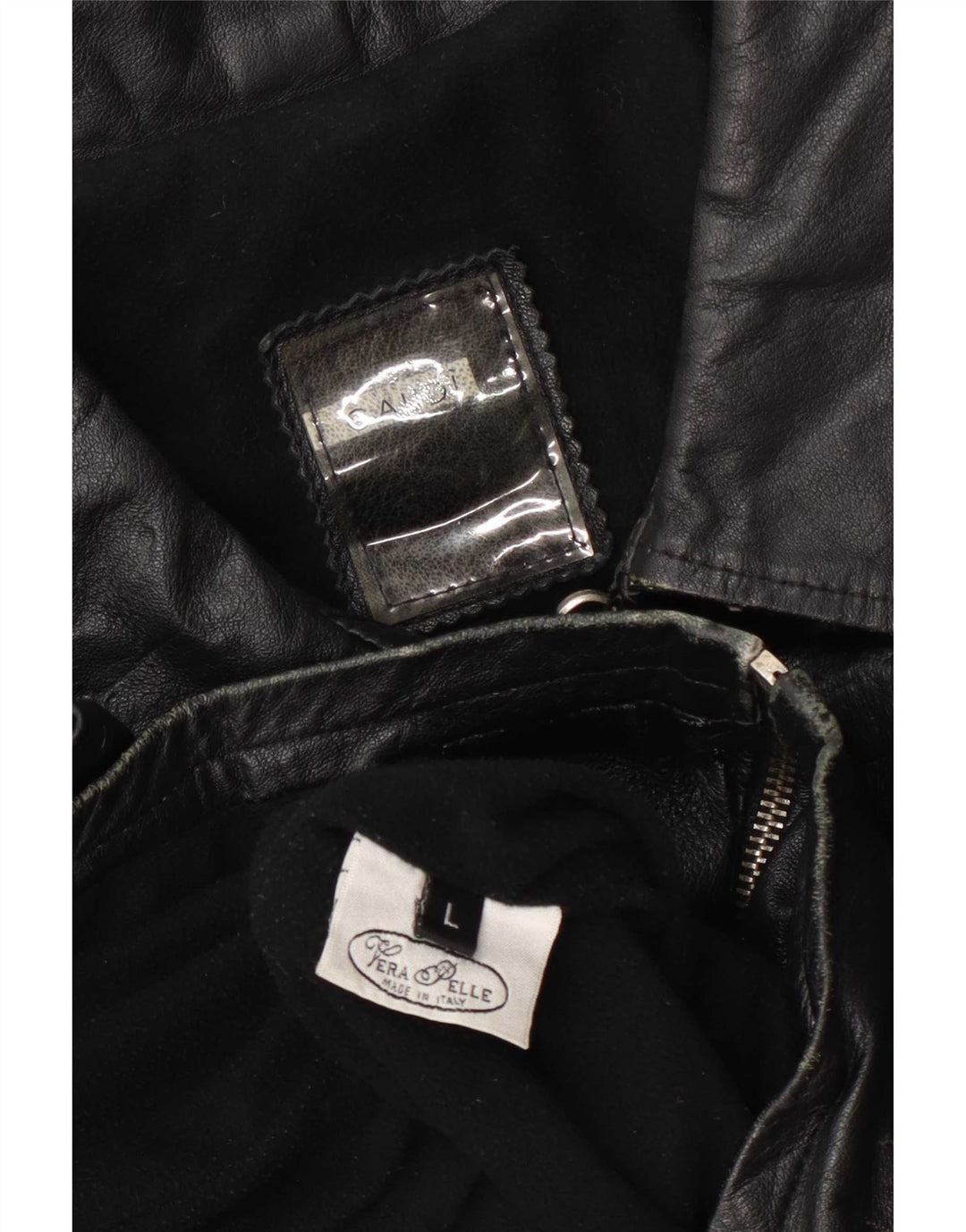 Chaqueta de cuero para mujer Gaudí UK 46 Grande Negro