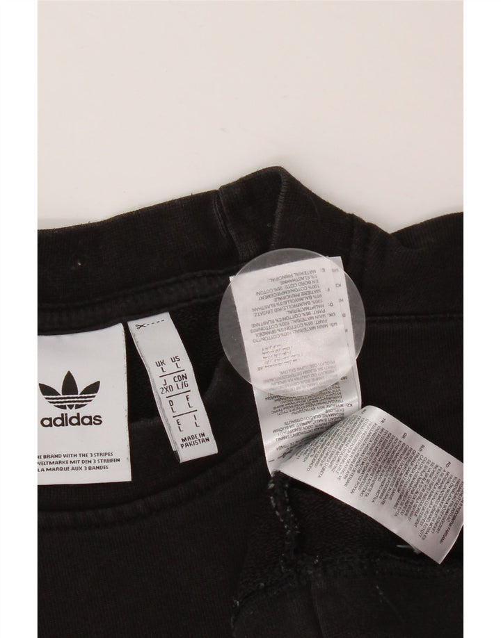 ADIDAS Hombre Sudadera Jumper Grande Algodón Negro