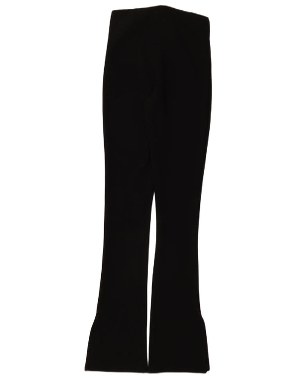 Zara Mujer Pantalones Casuales Acampanados Pequeño W26 L32 Poliéster Negro
