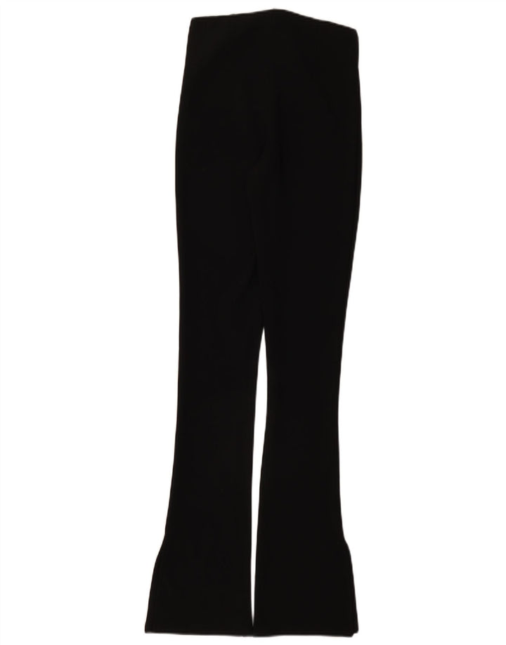 Zara Mujer Pantalones Casuales Acampanados Pequeño W26 L32 Poliéster Negro