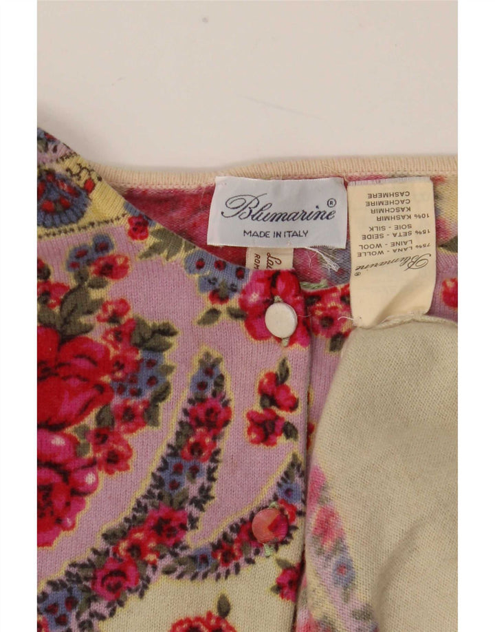 Blumarine Cárdigan Mujer IT 46 Grande Lana Floral Multicolor