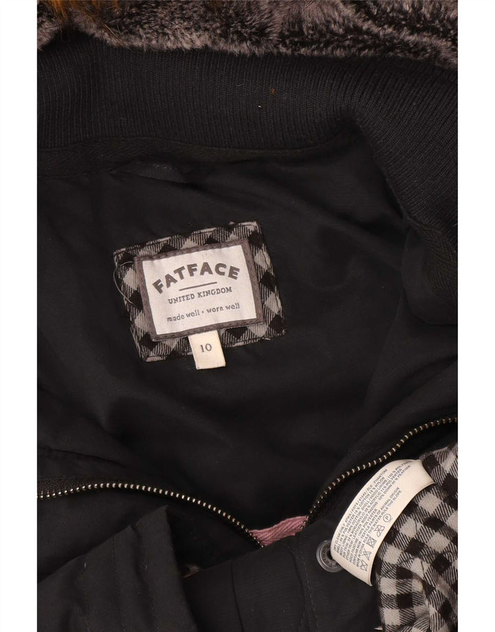 Abrigo acolchado con capucha para mujer Fat Face UK 40 Small Poliéster negro