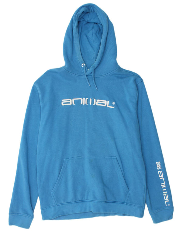 Animal - Jersey con capucha y estampado gráfico para hombre, algodón azul grande